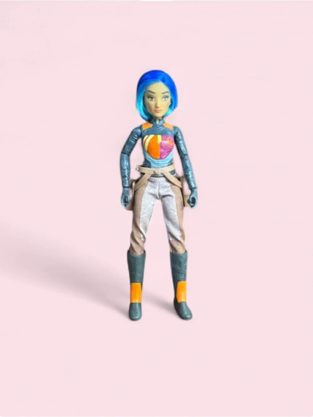 Star Wars  Sabine Doll with Bright Blue Hair and Colorful Pilot Suit